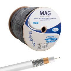 Mag RG6-U6 Cu-Cu Bakır Yeşil Anten Kablo 300 Mt
