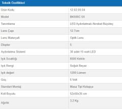 Bakon BK500C-5X Akrobat Büyüteç