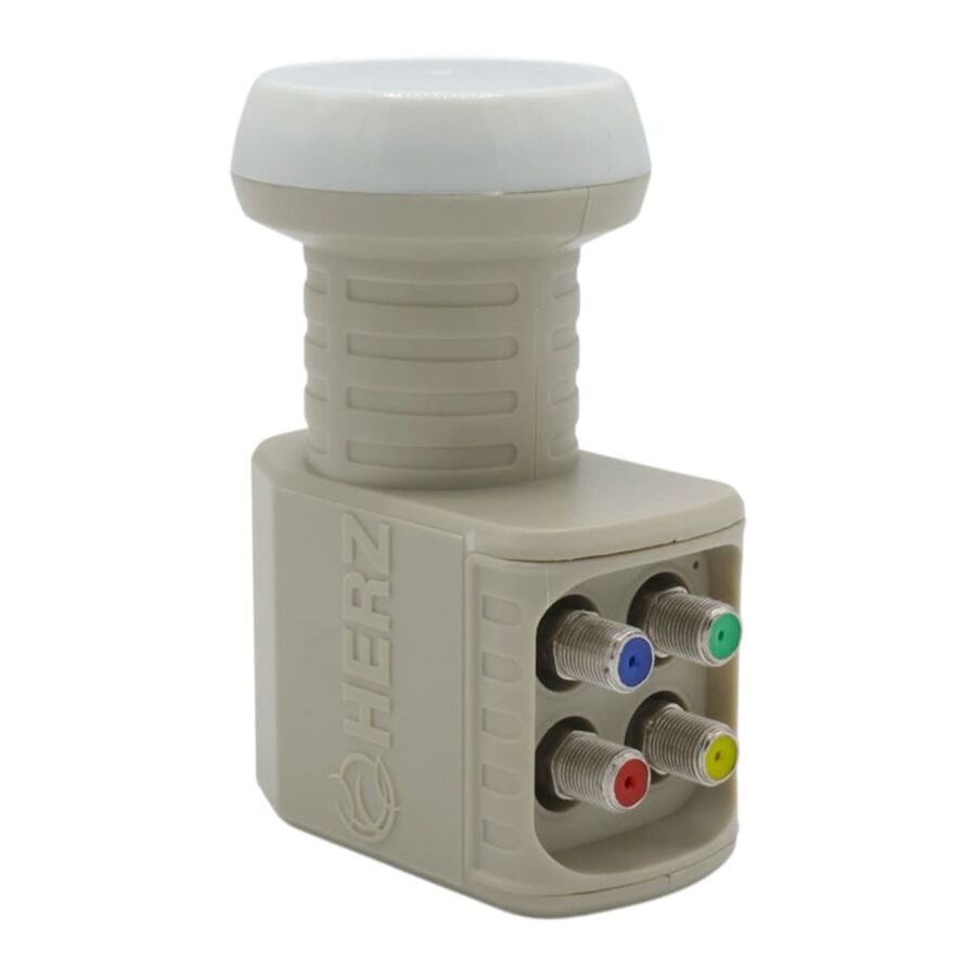 Herz HR-904 Digital Ku-Band Quad 4'lü LNB Universal - Altın Uçlu 0.1dB Sharp Chip