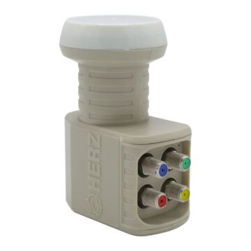 Herz HR-904 Digital Ku-Band Quad 4'lü LNB Universal - Altın Uçlu 0.1dB Sharp Chip
