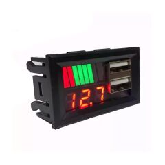 PowerMaster IC278C Dijital Voltmetre USB Çıkışlı Akü Göstergeli DC 12Volt Aküler İçin