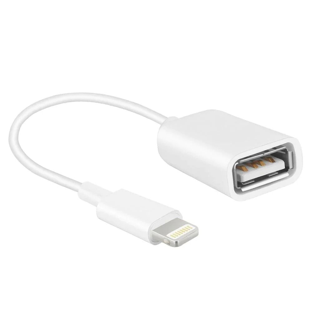 iPad iPhone Lightning Uyumlu USB Girişli OTG Çevirici Adaptör (Flash Bellek-Mouse-Klavye Bağlamak İçin)