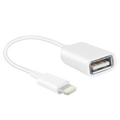 iPad iPhone Lightning Uyumlu USB Girişli OTG Çevirici Adaptör (Flash Bellek-Mouse-Klavye Bağlamak İçin)