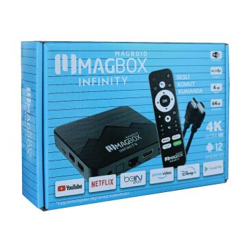 Magbox Magroid Infinty 64 GB HDD 4 GB Ram Bluetooth 5G Wifi Ses Komut Kumandalı Android TV Box