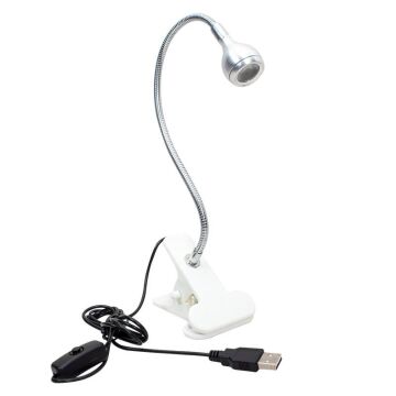 PowerMaster PM-20042 COB LED Akrobat Mandallı USB 6500K Beyaz Masa Lambası