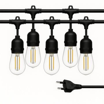 Ledx KB00001 5'li E27 Duy Sıralı 5 Metre Lamba Kablosu (5 Adet Duy İçerir)