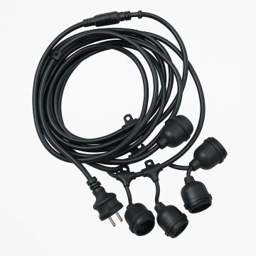 Ledx KB00001 5'li E27 Duy Sıralı 5 Metre Lamba Kablosu (5 Adet Duy İçerir)
