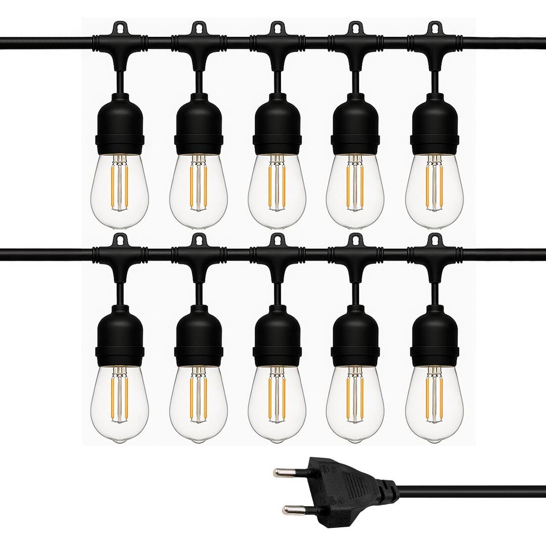 Ledx KB00002 10'lu E27 Duy Sıralı 10 Metre Lamba Kablosu (10 Adet Duy İçerir)