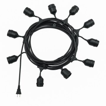 Ledx KB00002 10'lu E27 Duy Sıralı 10 Metre Lamba Kablosu (10 Adet Duy İçerir)