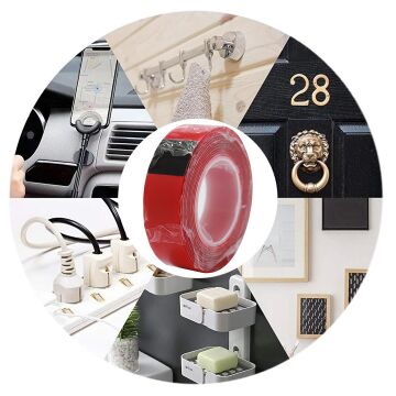 Powermaster PM-13381 19MM 2 Metre VHB Şeffaf Akrilik Silikonlu Esnek Çift Taraflı Bant (OGS Bantı)