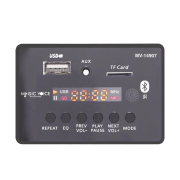 Magicvoice MV-14907 USB-SD-AUX-Bluetooth Kumandalı Ekranlı Oto Teyp Çevirici Dijital Player Board