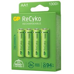 GP Recyko 1300mAh NI-MH R6 Şarjlı AA 4'lü Kalem Pil