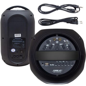 Shile SL-2018A El Mikrofonlu-Kumandalı USB/SD/BT Işıklı Taşınabilir Şarjlı Seyyar Anfi