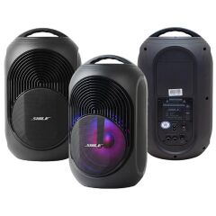 Shile SL-2018A El Mikrofonlu-Kumandalı USB/SD/BT Işıklı Taşınabilir Şarjlı Seyyar Anfi