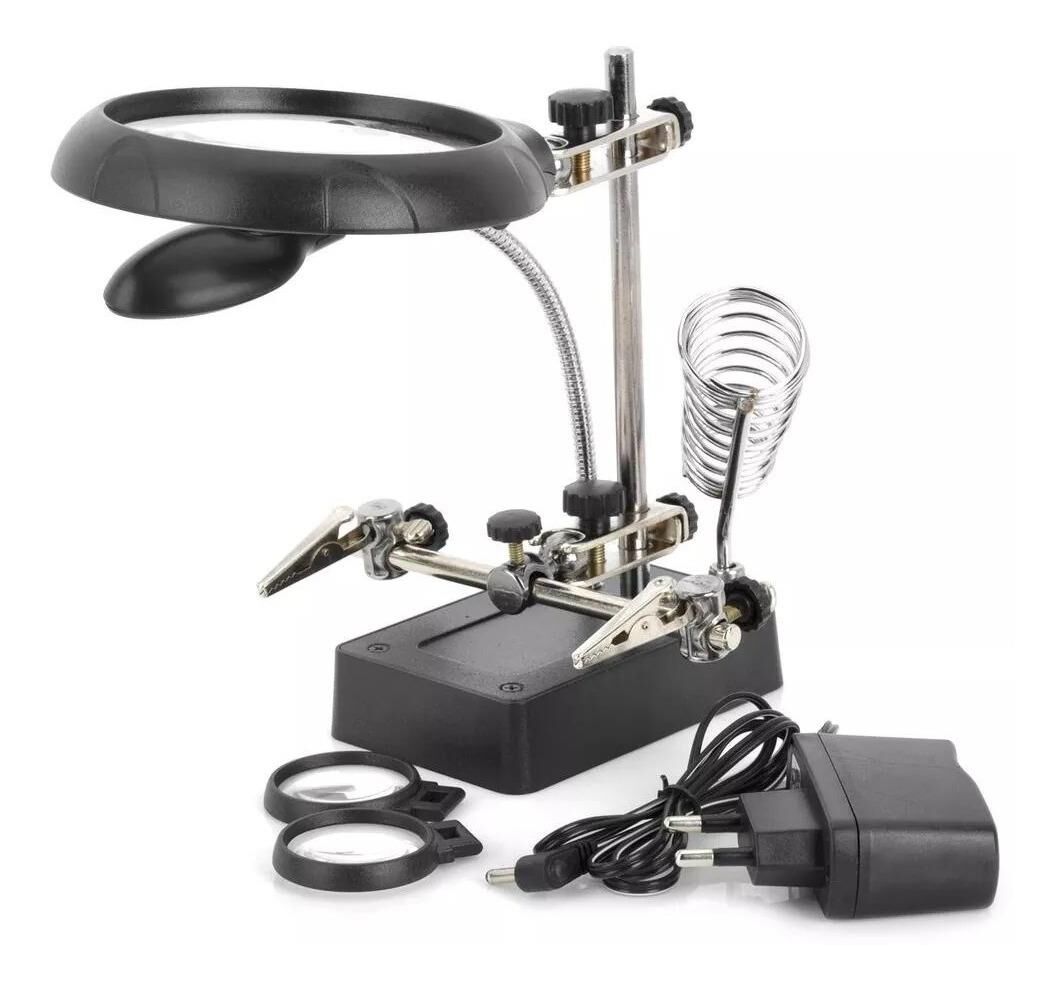 MG16129-C Led Işıklı Büyüteçli - Mercekli Havya Sehpası ZD-126-3