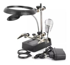 MG16129-C Led Işıklı Büyüteçli - Mercekli Havya Sehpası ZD-126-3