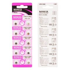 Komax AG-0 Alkalin LR521/379 Düğme Pil 10'lu Paket