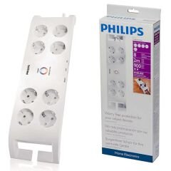 PHILIPS SPN 3080B 8Lİ 2 MT BEYAZ AKIM KORUMALI PRİZ