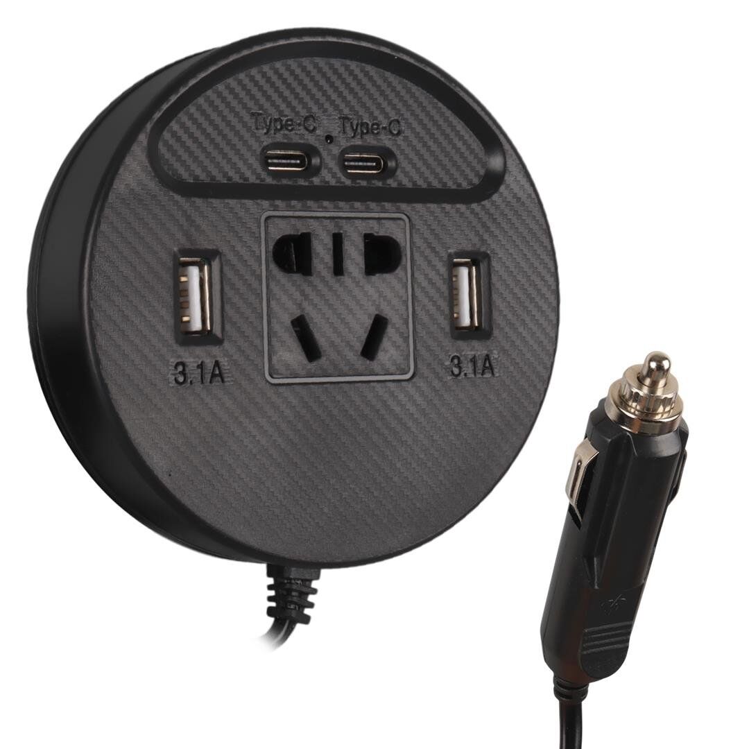 Olesson 1667 DC 12-24V 150W Oto Araç Power İnverter Çift TYPE-C - Çift USB - 220V Üniversal Priz Girişli İnvertör