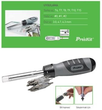 Proskit 8Pk-Sd010 12 Parça Tornavida Seti