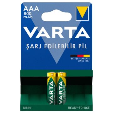 Varta 56703 1.2V 800 mAh Şarjlı AAA İnce Kalem Pil (2'li Paket)