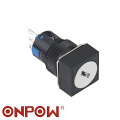 ONPOW 16MM ANAHTARLI BUTON KARE 0-1 SİYAH