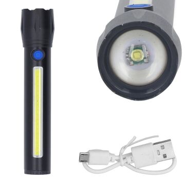 Powermaster PM-16754 Şarj Edilebilir Zoomlu COB Led El Feneri