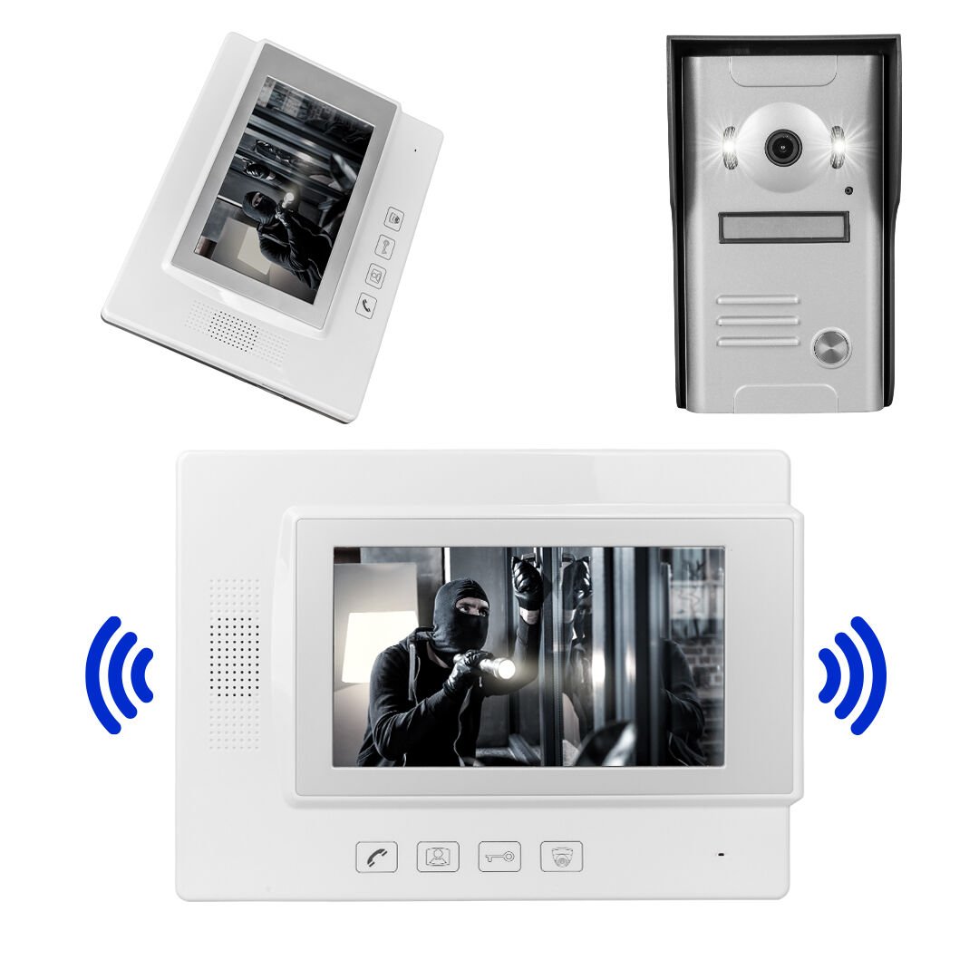 PowerMaster 37M 2 Daire 7'' Görüntülü Diafon Kapı Zili Interkom Akıllı Ev Güvenliği Sistemi