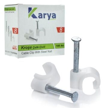 Karya 8 Numara 25 Mm Çelik Çivili Kroşe (100'lü Paket)