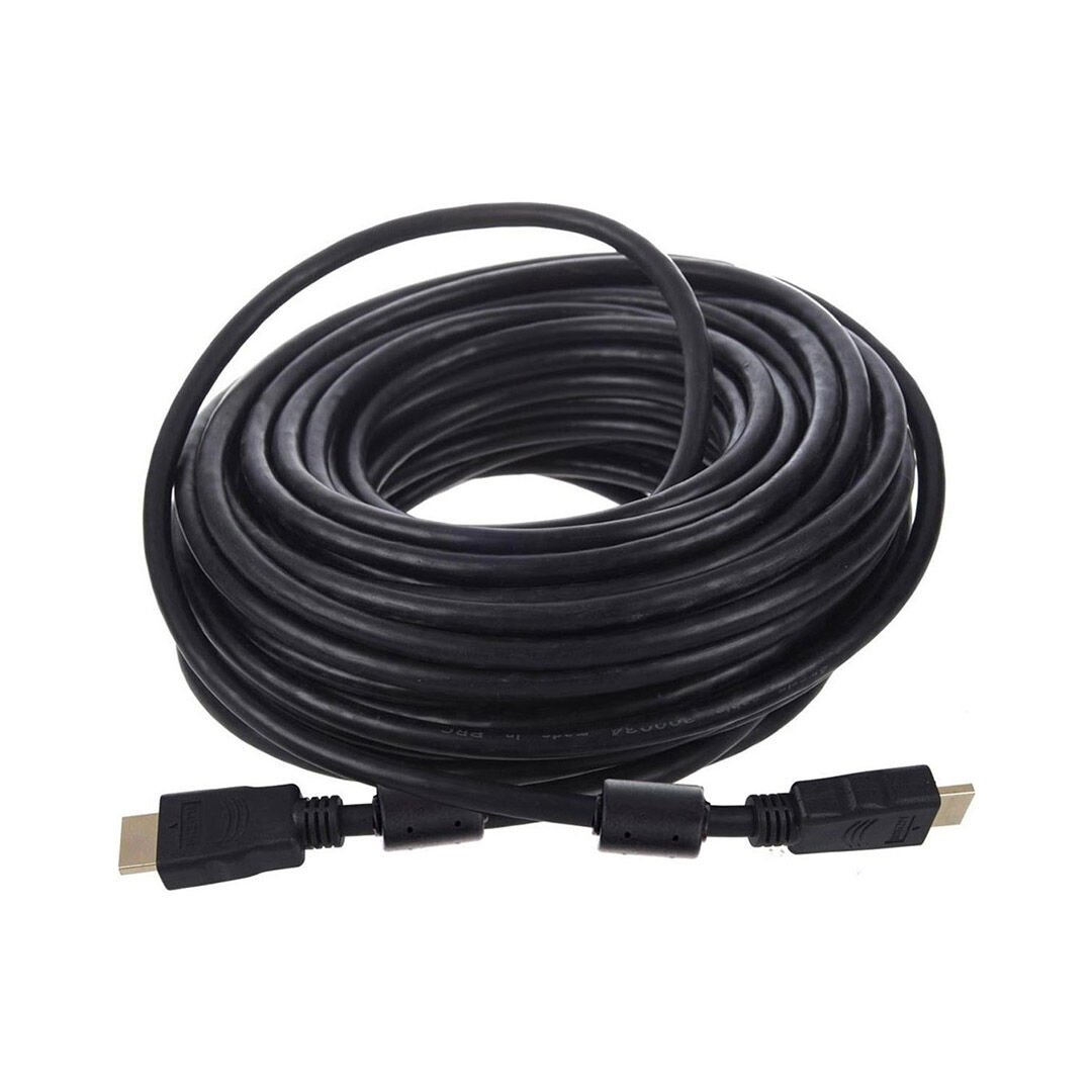 Fully G-507FS Plastik Düz Siyah 20 Metre Gold Poşetli Hdmi Kablo
