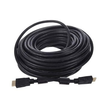 Fully G-507FS Plastik Düz Siyah 20 Metre Gold Poşetli Hdmi Kablo