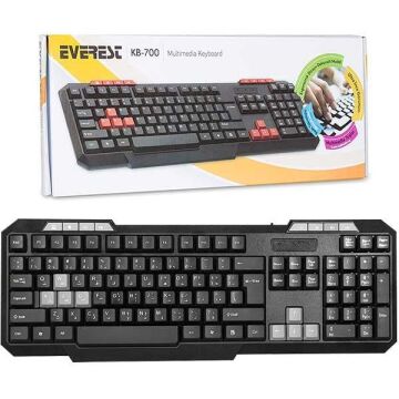 Everest KB-700 Siyah Usb US Layout Multimedia Klavye