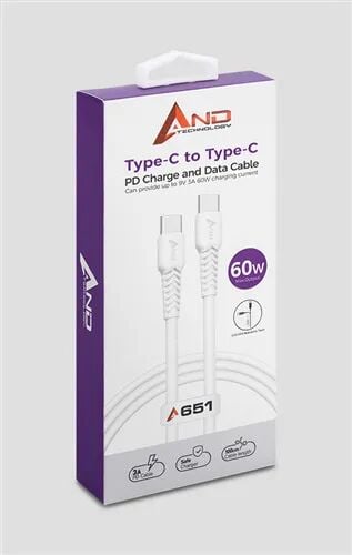 AND-A651 TYPE-C TO TYPE-C 60W KABLO