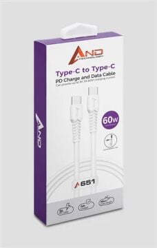 AND-A651 TYPE-C TO TYPE-C 60W KABLO