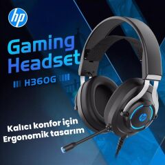 HP H-360G USB KABLOLU MİKROFONLU IŞIKLI 7.1 SURROUND OYUNCU KULAKLIK