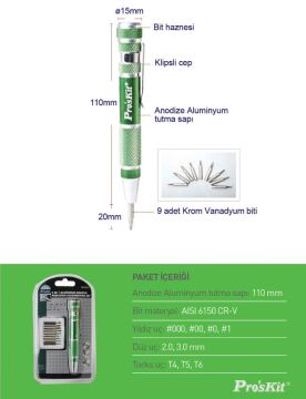 Proskit Sd-9814 9 Parça Tornavida Seti