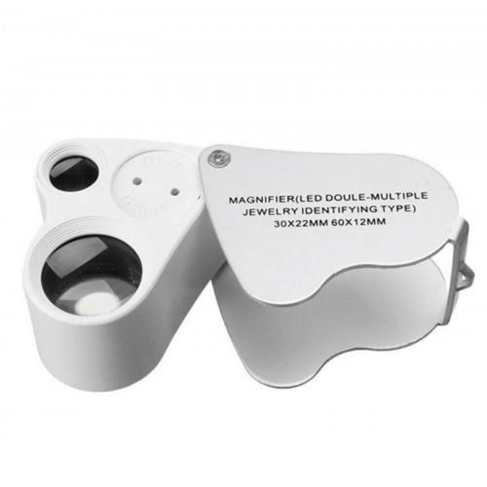 Işıklı Çift Lensli Lüp Büyüteç 40x 25mm