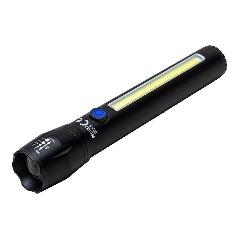 GREYDER GD-390 ŞARJ EDİLEBİLİR ZOOMLU COB LED EL FENERİ