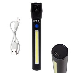 GREYDER GD-390 ŞARJ EDİLEBİLİR ZOOMLU COB LED EL FENERİ