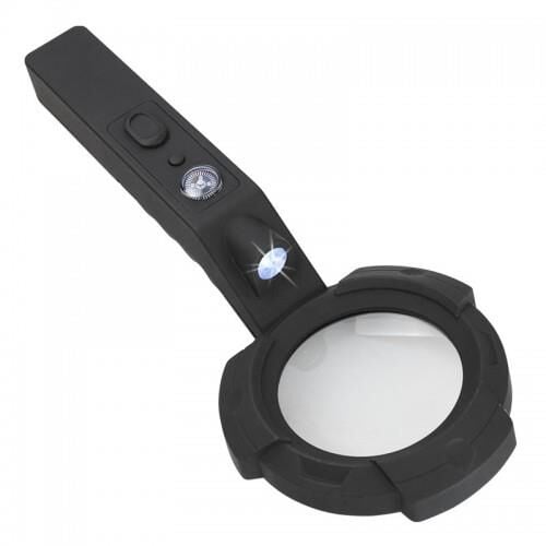 Nikula 4X El Büyüteç 7 Led Aydınlatma Açık İşlevli Pusula Uv Led