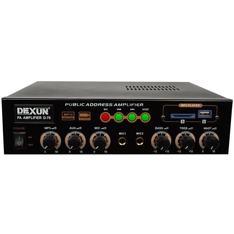 Dexun D-70 USB-SD-AUX-Bluetooth Destekli 50 Watt 100 Volt 4-16 Ohm Hat Trafolu Anfi