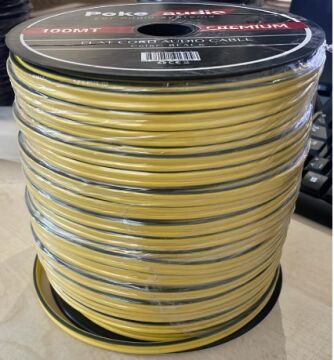 Poke PK-1462 12GA 100 Metre Siyah Kodlu Sarı Hoparlör Kablosu