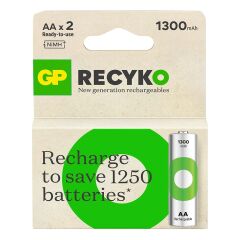 GP ReCyko 1300 mAh Ni-Mh 1.2 Volt AA Kalem Şarjlı Pil 2li Paket