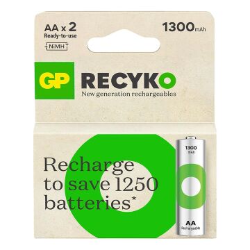 GP ReCyko 1300 mAh Ni-Mh 1.2 Volt AA Kalem Şarjlı Pil 2li Paket