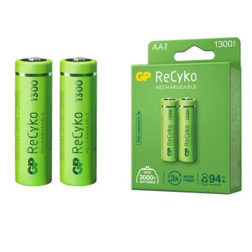 GP ReCyko 1300 mAh Ni-Mh 1.2 Volt AA Kalem Şarjlı Pil 2li Paket