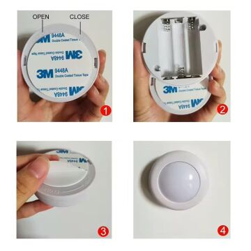 PowerMaster PM-26973 RGB Gün Işığı Led Raf Duvar Aydınlatma 3XAAA Pil İle Çalışır (Tekli)