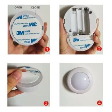 PowerMaster PM-26973 RGB Gün Işığı Led Raf Duvar Aydınlatma 3XAAA Pil İle Çalışır (Tekli)