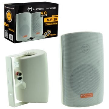 Magicvoice MV-38 11 Cm Trafolu 50 W Beyaz Sütun Hoparlör 2'li Takım