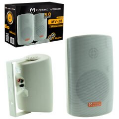Magicvoice MV-38 11 Cm Trafolu 50 W Beyaz Sütun Hoparlör 2'li Takım