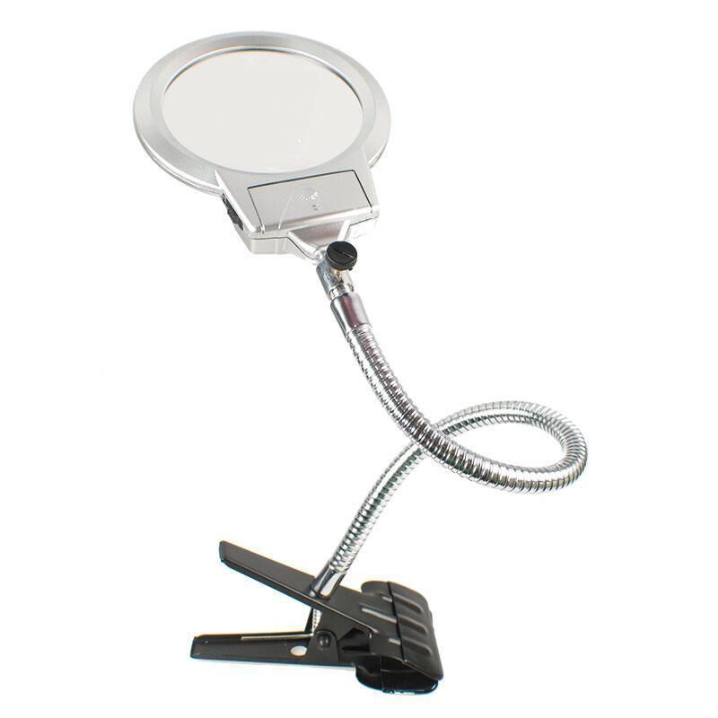 MG15120-A Metal Hortumlu Mandallı Masa Büyüteci